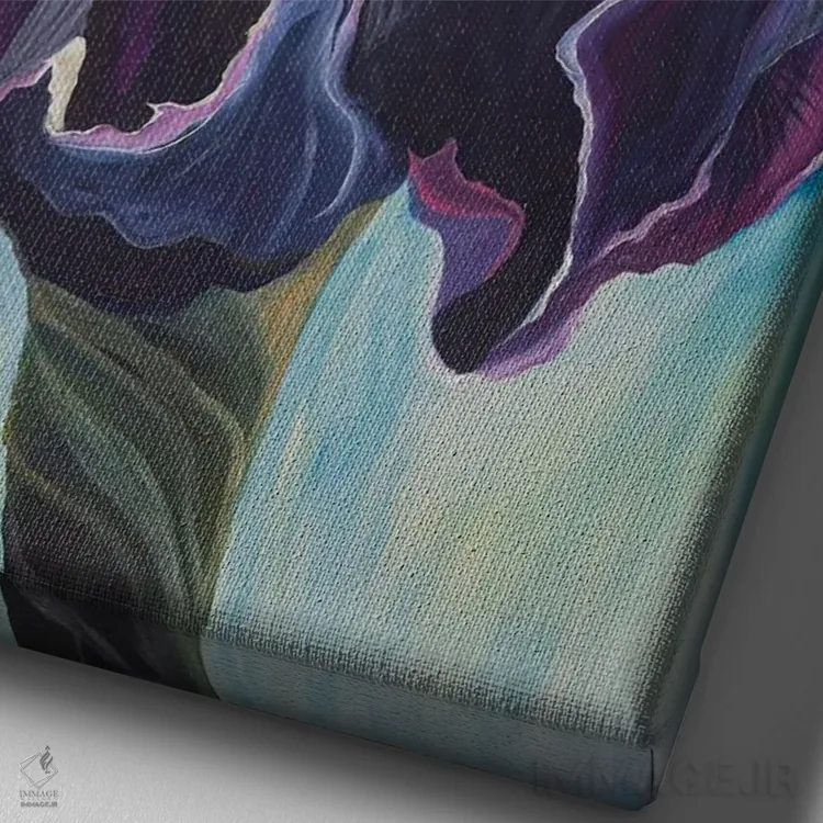 تابلو دکوراتیو زنبق، صلح و اشتیاق اثر الیری ریـدال - نمای نزدیک بافت بوم