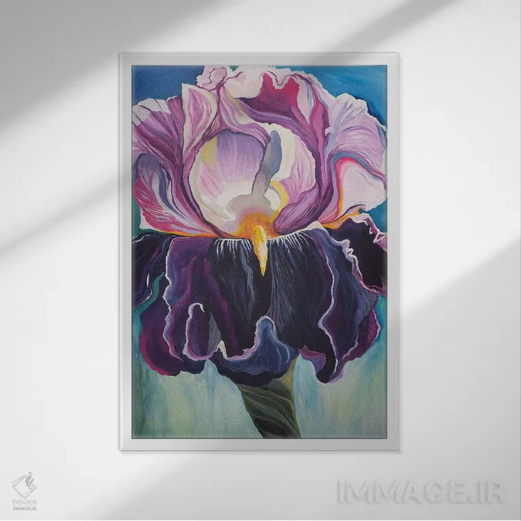 تابلو دکوراتیو زنبق، صلح و اشتیاق اثر الیری ریـدال - نمای قابدار سفید