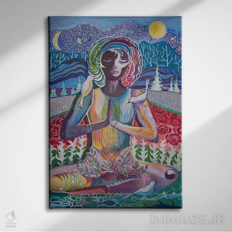 تابلو دکوراتیو انبوه رازآمیز اثر الیری ریـدال - نمای روبهرو روی دیوار