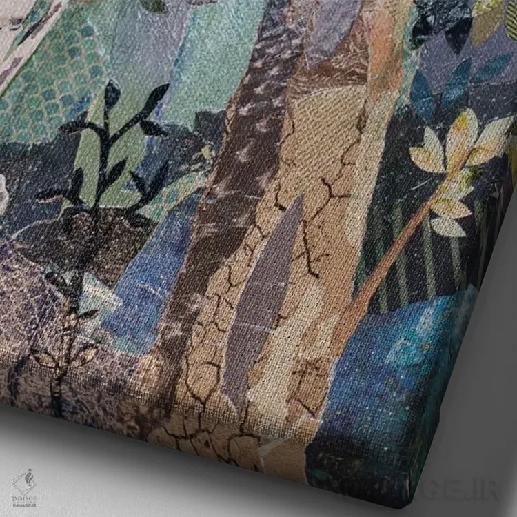 تابلو دکوراتیو با هم زندگی کردن اثر الیری ریـدال - نمای نزدیک بافت بوم