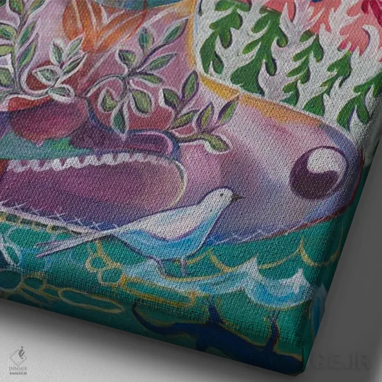 تابلو دکوراتیو انبوه رازآمیز اثر الیری ریـدال - نمای نزدیک بافت بوم