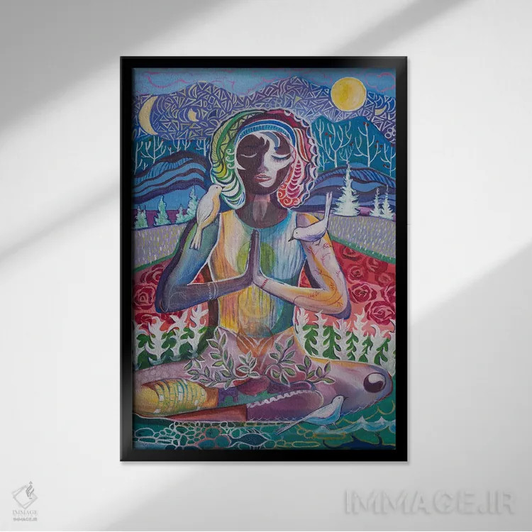 تابلو دکوراتیو انبوه رازآمیز اثر الیری ریـدال - نمای قابدار مشکی