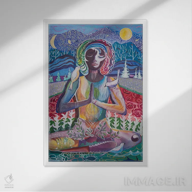 تابلو دکوراتیو انبوه رازآمیز اثر الیری ریـدال - نمای قابدار سفید