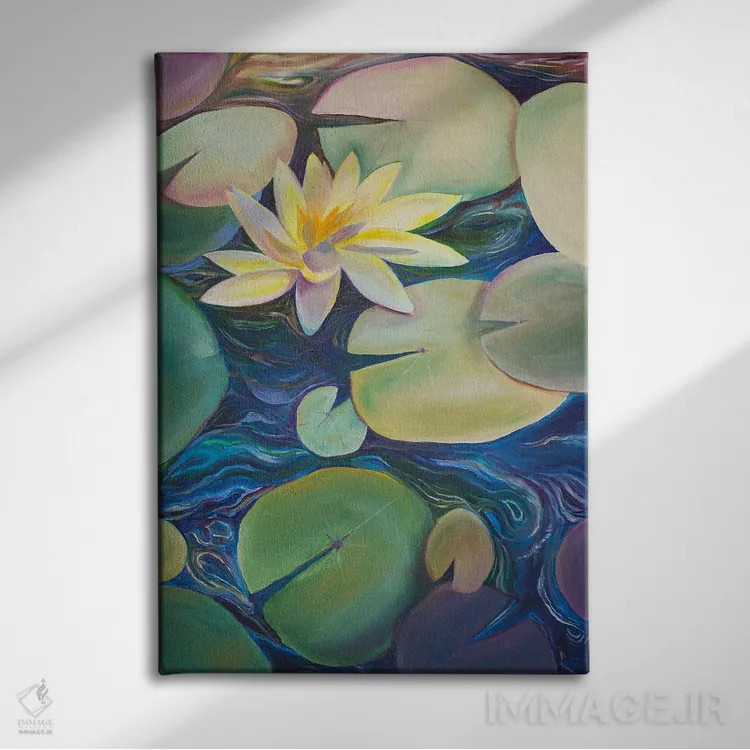 تابلو دکوراتیو آرامش بر جریان آب اثر الیری ریـدال - نمای روبهرو روی دیوار