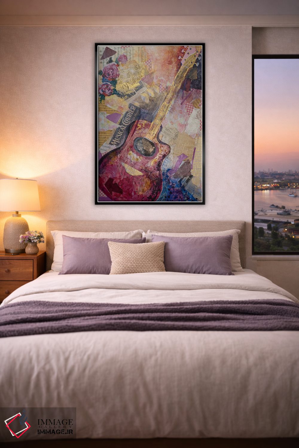 تابلو دکوراتیو گیتار قرمز اثر الیری ریـدال - D5B