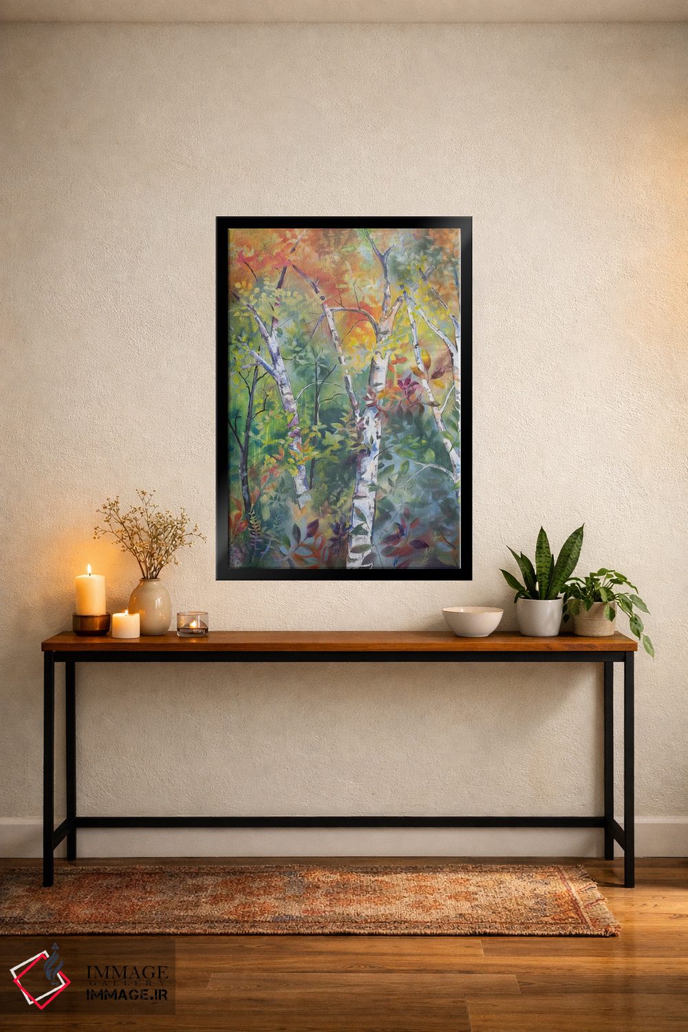 تابلو دکوراتیو طلوع آفتاب در جنگل اثر الیری ریـدال - D5B