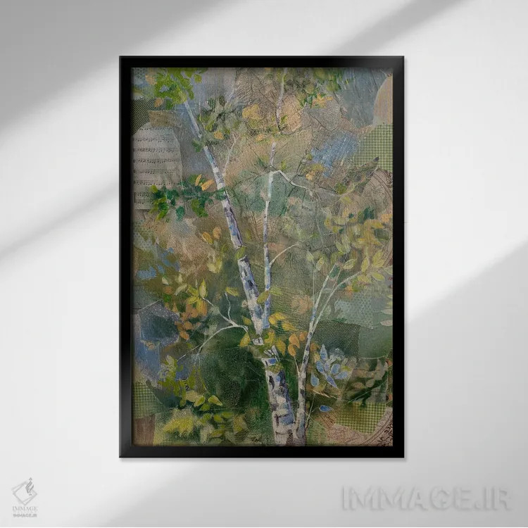 تابلو دکوراتیو آواز همزیستی اثر الیری ریـدال - نمای قابدار مشکی