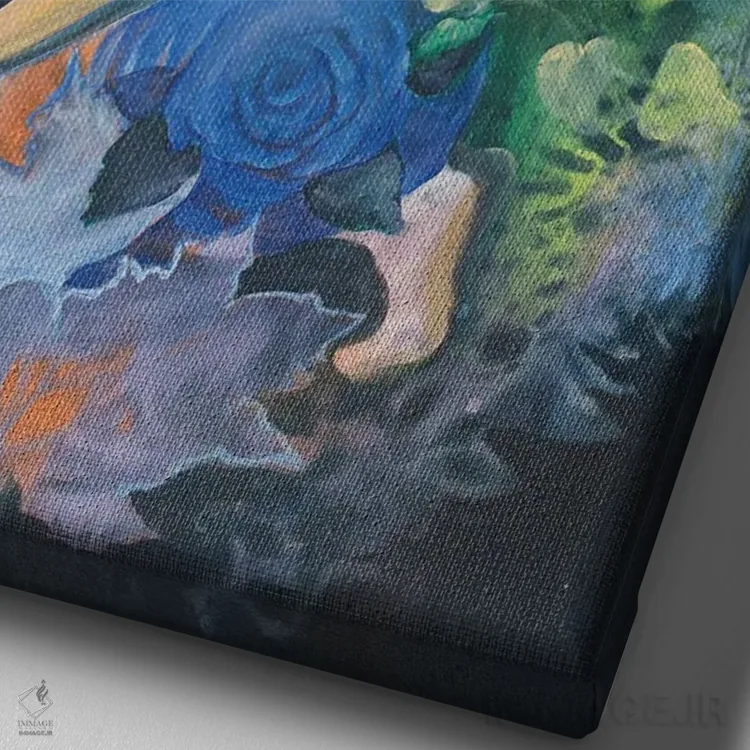 تابلو دکوراتیو کنجکاوی اثر الیری ریـدال - نمای نزدیک بافت بوم