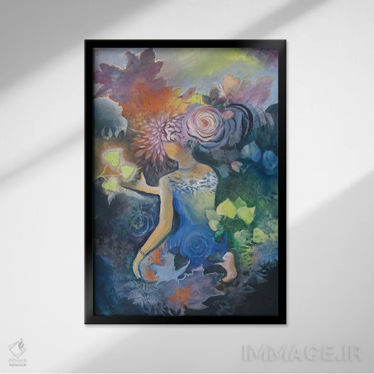 تابلو دکوراتیو کنجکاوی اثر الیری ریـدال - نمای قابدار مشکی