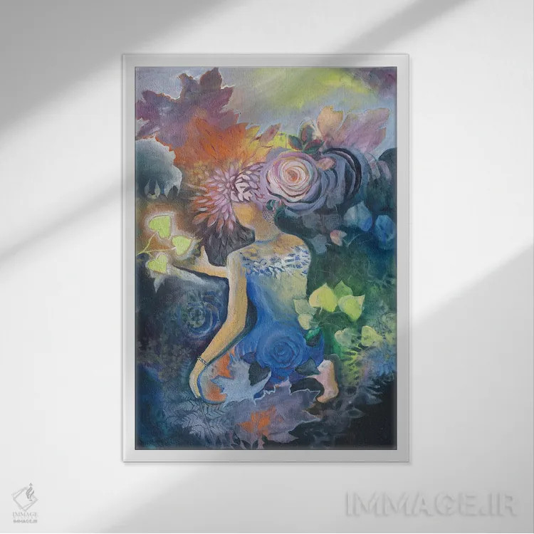 تابلو دکوراتیو کنجکاوی اثر الیری ریـدال - نمای قابدار سفید