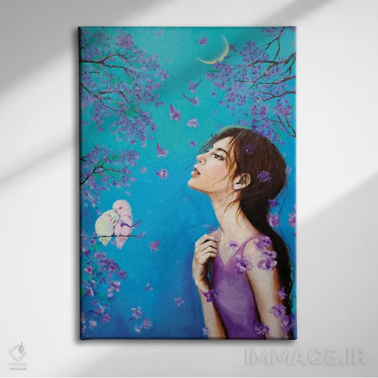 تابلو دکوراتیو دلتنگی: جاکارانداها اثر یوری کیم - نمای روبهرو روی دیوار