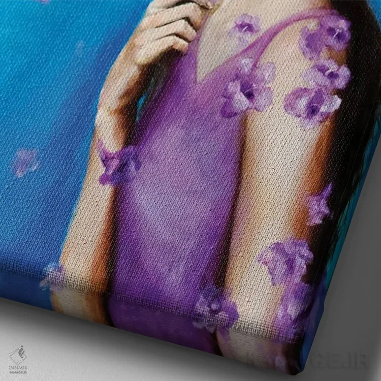 تابلو دکوراتیو دلتنگی: جاکارانداها اثر یوری کیم - نمای نزدیک بافت بوم