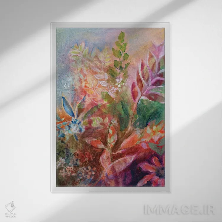 تابلو دکوراتیو حمام طبیعت ۳ اثر الیری ریـدال - نمای قابدار سفید