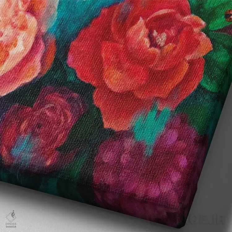 تابلو دکوراتیو گلبرگ های پرنده اثر یوری کیم - نمای نزدیک بافت بوم