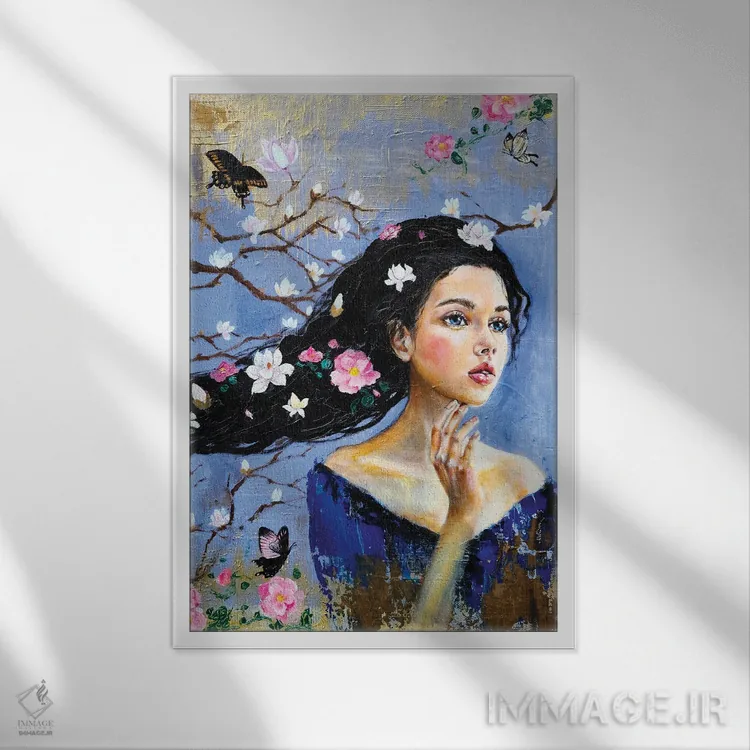 تابلو دکوراتیو رویاپرداز: مگنولیا اثر یوری کیم - نمای قابدار سفید