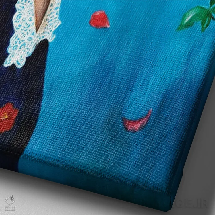 تابلو دکوراتیو دلتنگ خانه: کاملیا اثر یوری کیم - نمای نزدیک بافت بوم