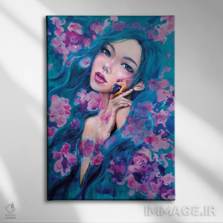 تابلو دکوراتیو عاشق: سبز اثر یوری کیم - نمای روبهرو روی دیوار