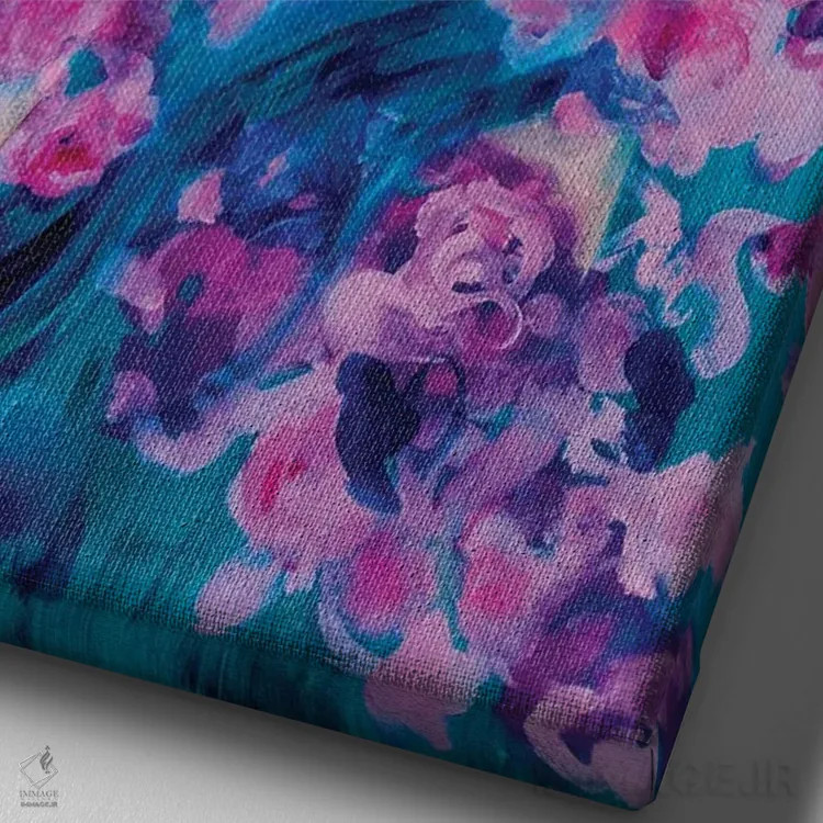 تابلو دکوراتیو عاشق: سبز اثر یوری کیم - نمای نزدیک بافت بوم