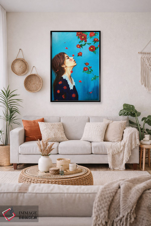تابلو دکوراتیو دلتنگ خانه: کاملیا اثر یوری کیم - D4B