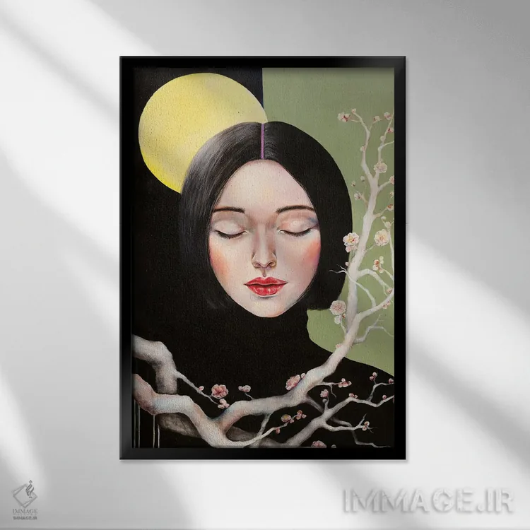 تابلو دکوراتیو یادآور اثر یوری کیم - نمای قابدار مشکی