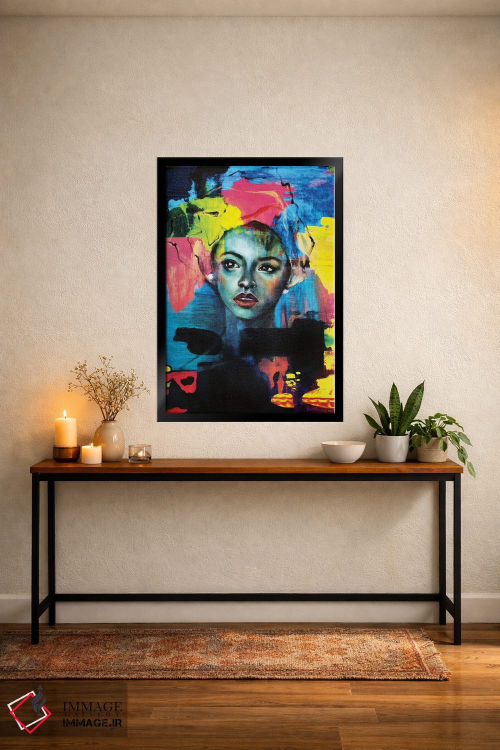 تابلو دکوراتیو مخمل آبی اثر یوری کیم - D5B