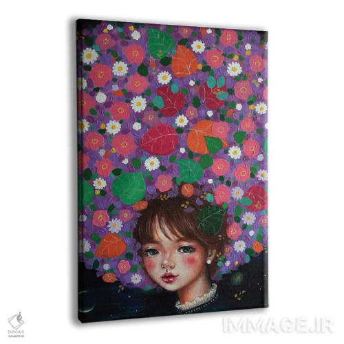 تابلو دکوراتیو دختر گل وحشی اثر یوری کیم - نمای پرسپکتیو محصول