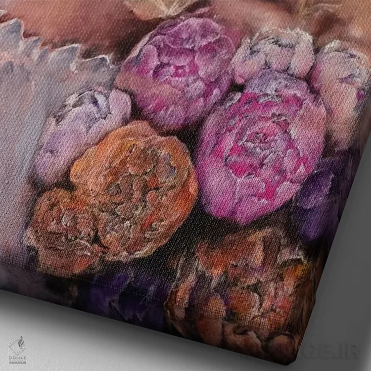 تابلو دکوراتیو فاز ماه اثر یوری کیم - نمای نزدیک بافت بوم