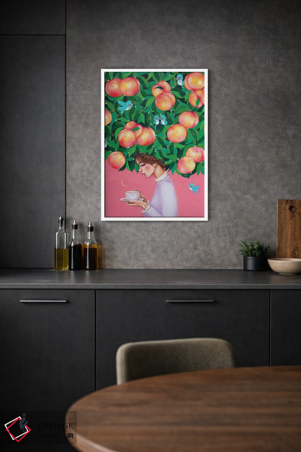 تابلو دکوراتیو زمان چای هلو اثر یوری کیم - D1W