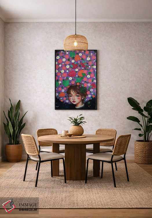 تابلو دکوراتیو دختر گل وحشی اثر یوری کیم - D3B