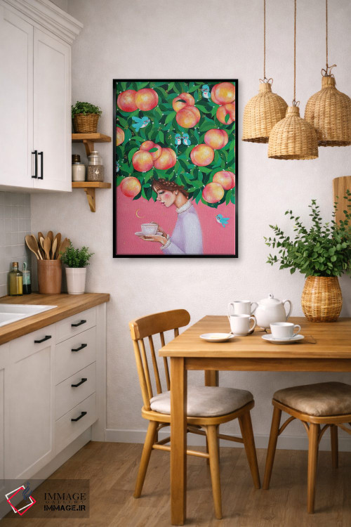 تابلو دکوراتیو زمان چای هلو اثر یوری کیم - D6B