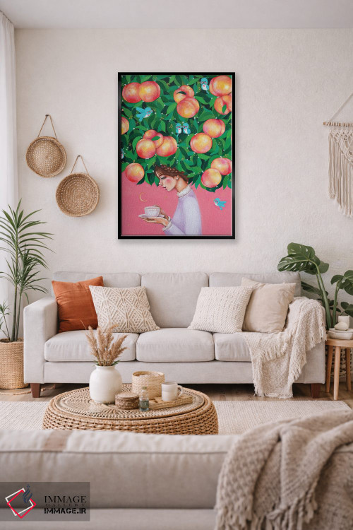 تابلو دکوراتیو زمان چای هلو اثر یوری کیم - D5B