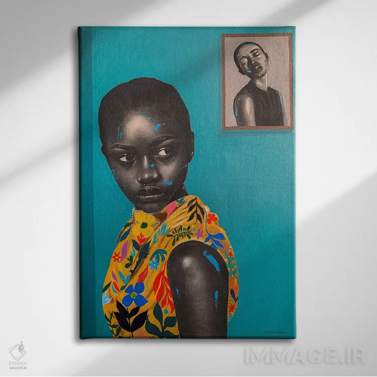 تابلو دکوراتیو گنجینه ام را به تن می کنم ۱ اثر اییتایو الاگبه - نمای روبهرو روی دیوار