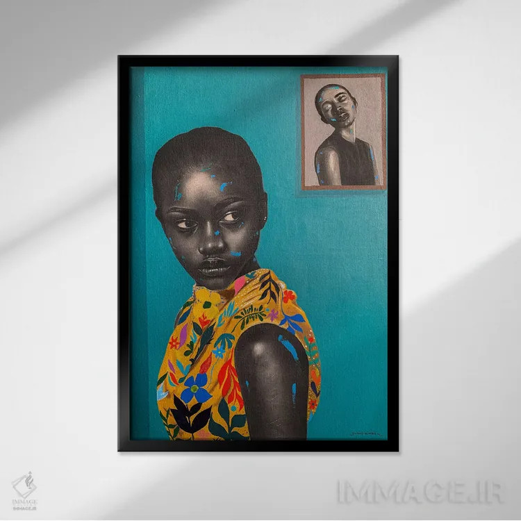 تابلو دکوراتیو گنجینه ام را به تن می کنم ۱ اثر اییتایو الاگبه - نمای قابدار مشکی