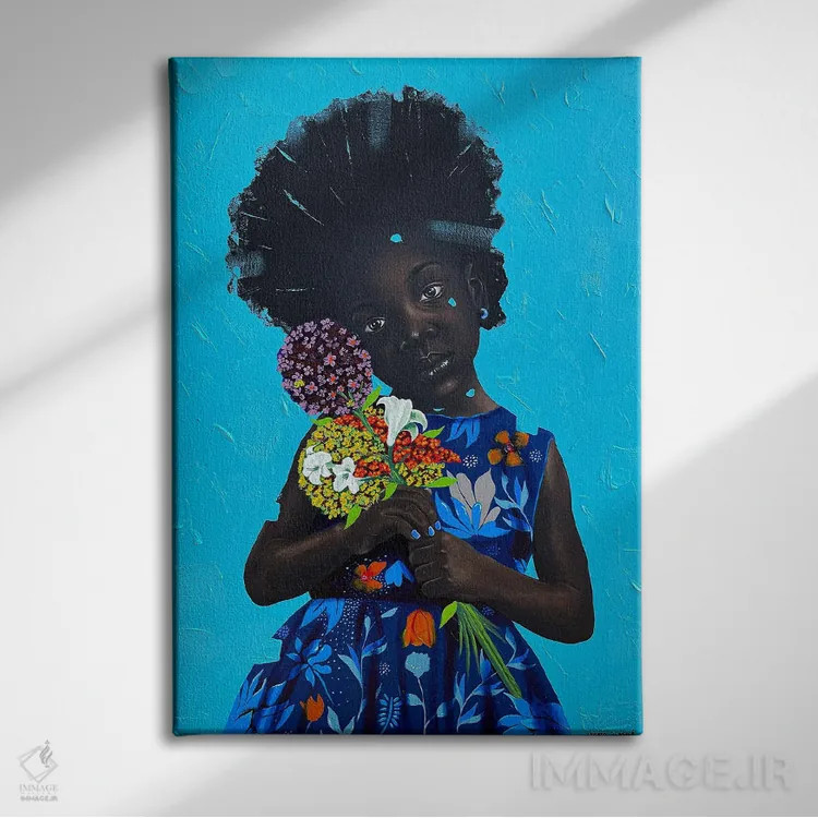 تابلو دکوراتیو گل های ما را بدهید ۲ اثر اییتایو الاگبه - نمای روبهرو روی دیوار