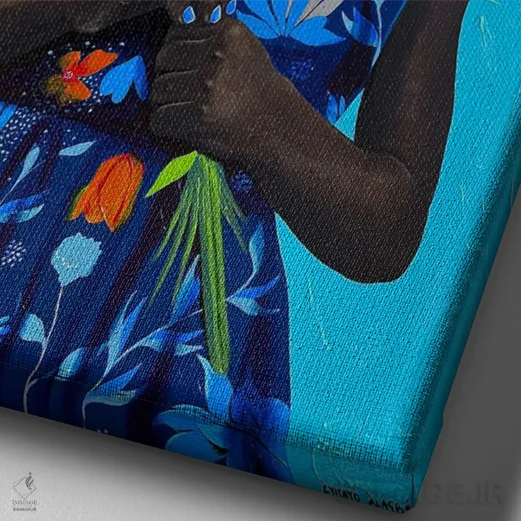 تابلو دکوراتیو گل های ما را بدهید ۲ اثر اییتایو الاگبه - نمای نزدیک بافت بوم