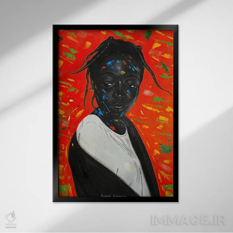 تابلو دکوراتیو نسل جدید اثر اییتایو الاگبه - نمای قابدار مشکی