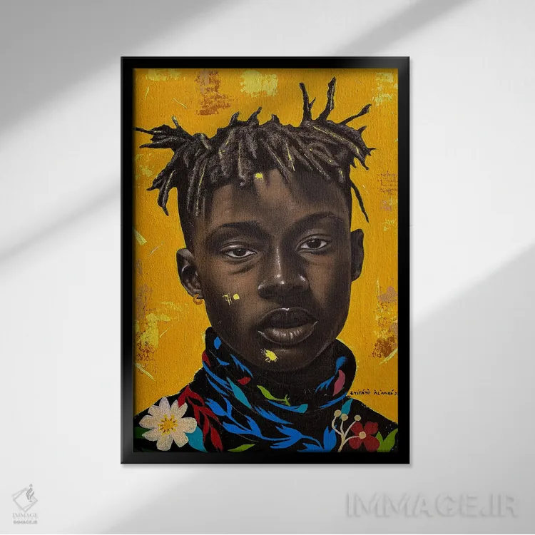 تابلو دکوراتیو من متفاوت ام ۳ اثر اییتایو الاگبه - نمای قابدار مشکی