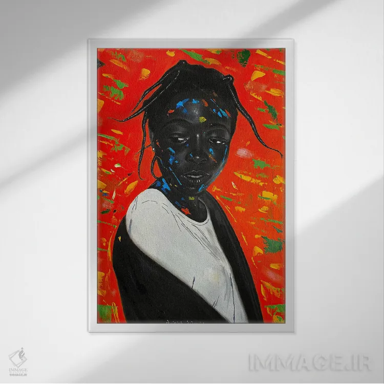 تابلو دکوراتیو نسل جدید اثر اییتایو الاگبه - نمای قابدار سفید