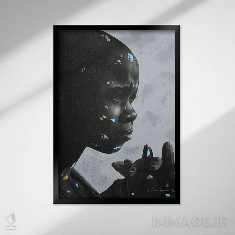 تابلو دکوراتیو غریزه فراتر اثر اییتایو الاگبه - نمای قابدار مشکی