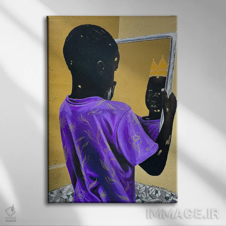 تابلو دکوراتیو پادشاه زاده شده اثر اییتایو الاگبه - نمای روبهرو روی دیوار