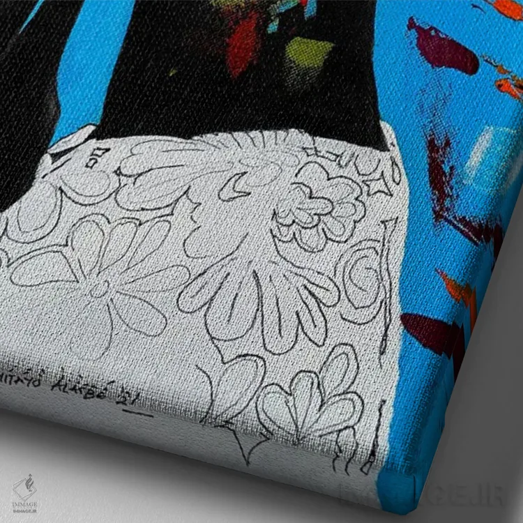 تابلو دکوراتیو احساسات انتزاعی اثر اییتایو الاگبه - نمای نزدیک بافت بوم