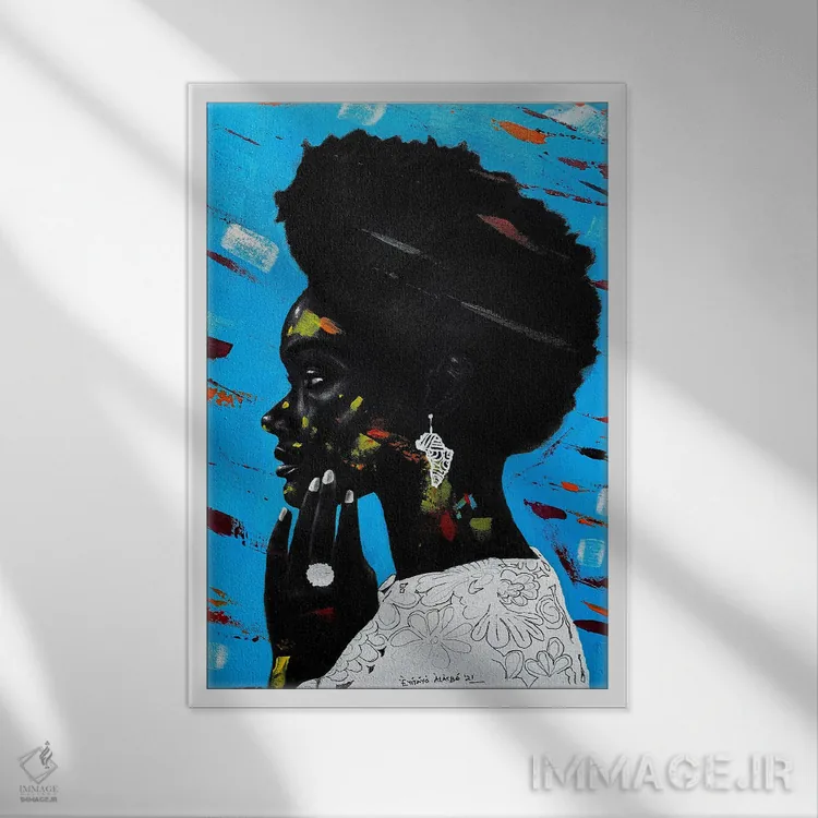 تابلو دکوراتیو احساسات انتزاعی اثر اییتایو الاگبه - نمای قابدار سفید