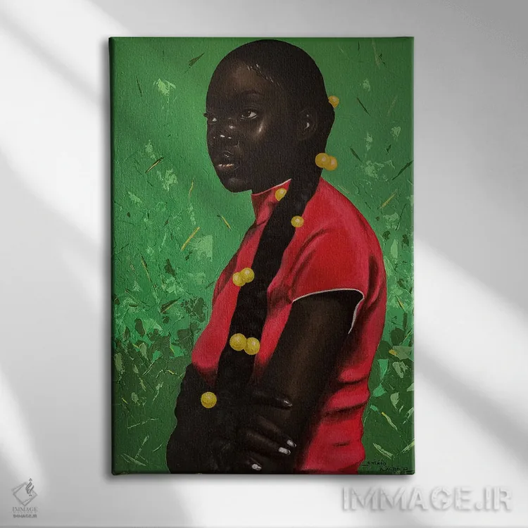 تابلو دکوراتیو غرق در افکار اثر اییتایو الاگبه - نمای روبهرو روی دیوار