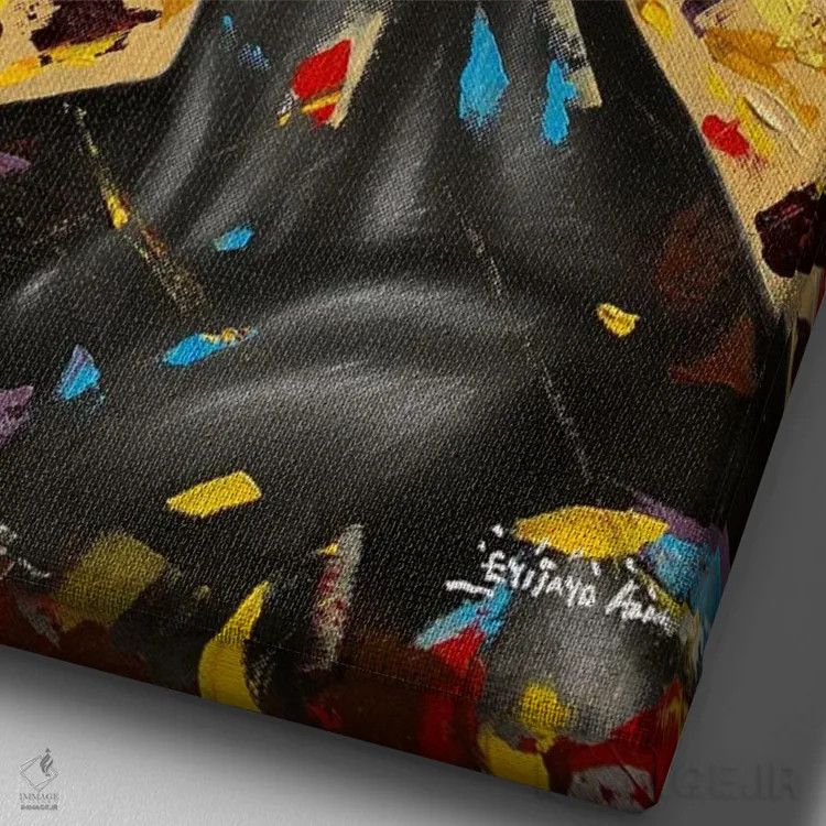 تابلو دکوراتیو انتظار اثر اییتایو الاگبه - نمای نزدیک بافت بوم