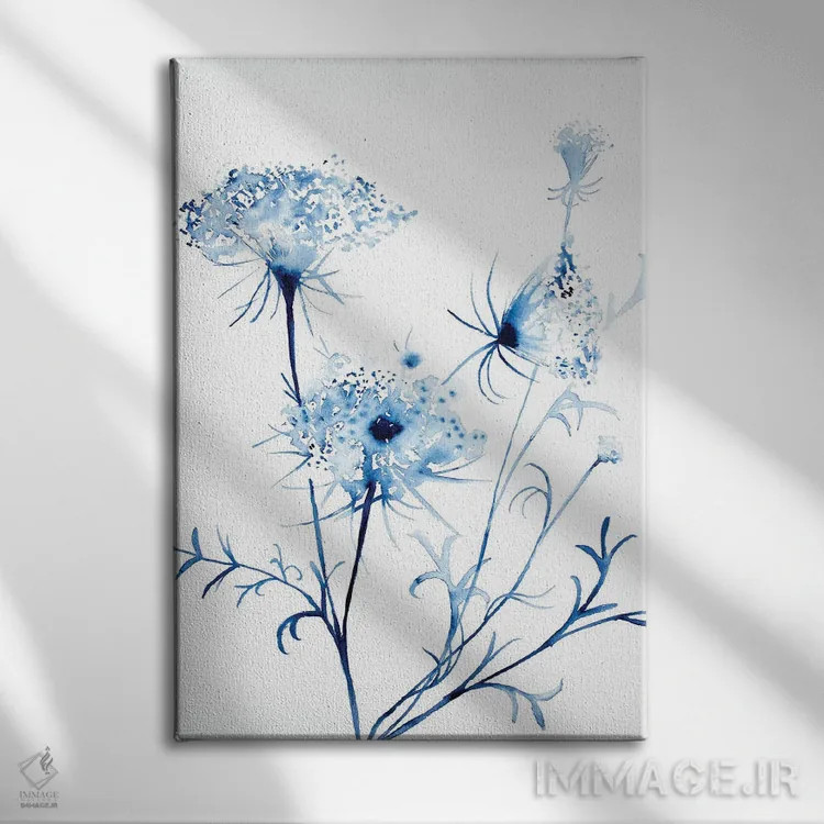 تابلو مینیمال گیاه توری ملکه آن شماره ۲ اثر الیزابت بکر - نمای روبهرو روی دیوار