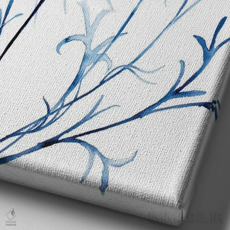 تابلو مینیمال گیاه توری ملکه آن شماره ۲ اثر الیزابت بکر - نمای نزدیک بافت بوم