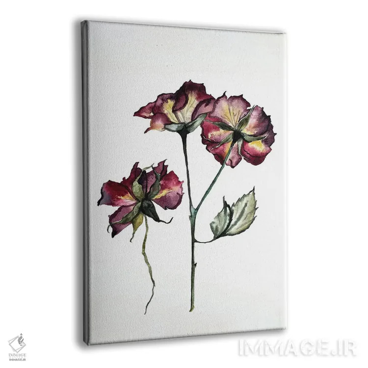 تابلو مینیمال رز شماره ۲ اثر الیزابت بکر - نمای پرسپکتیو محصول