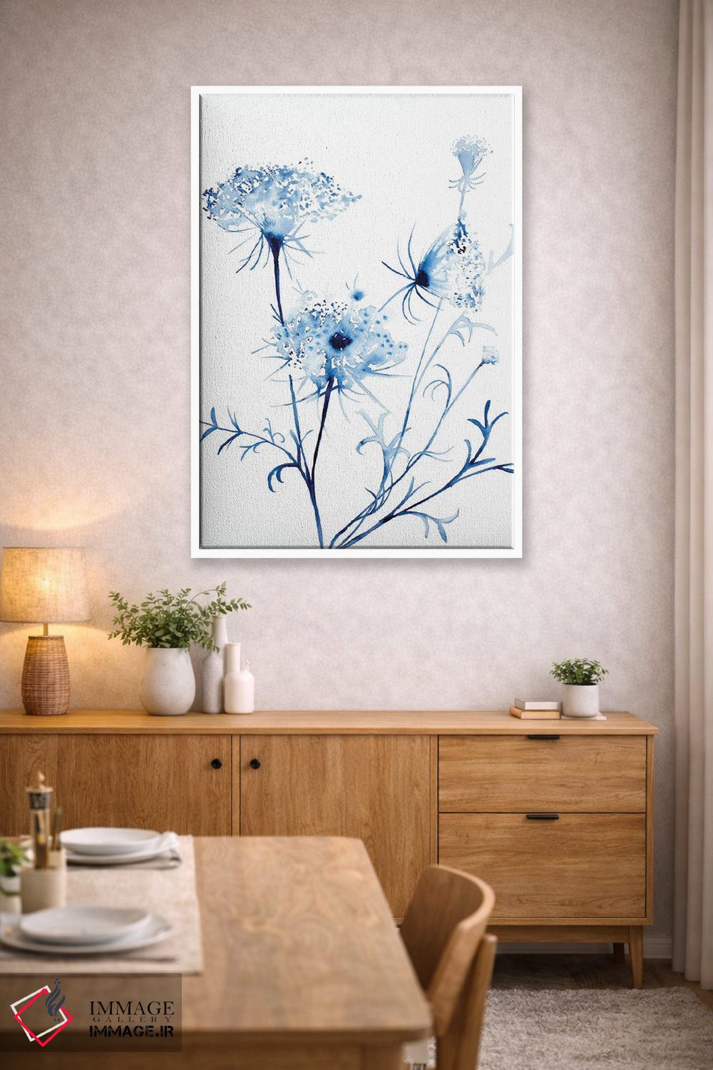 تابلو مینیمال گیاه توری ملکه آن شماره ۲ اثر الیزابت بکر - D3W