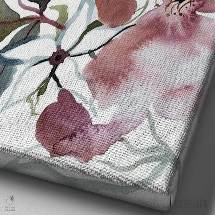 تابلو مینیمال مطالعه رز شماره ۵۱ اثر الیزابت بکر - نمای نزدیک بافت بوم