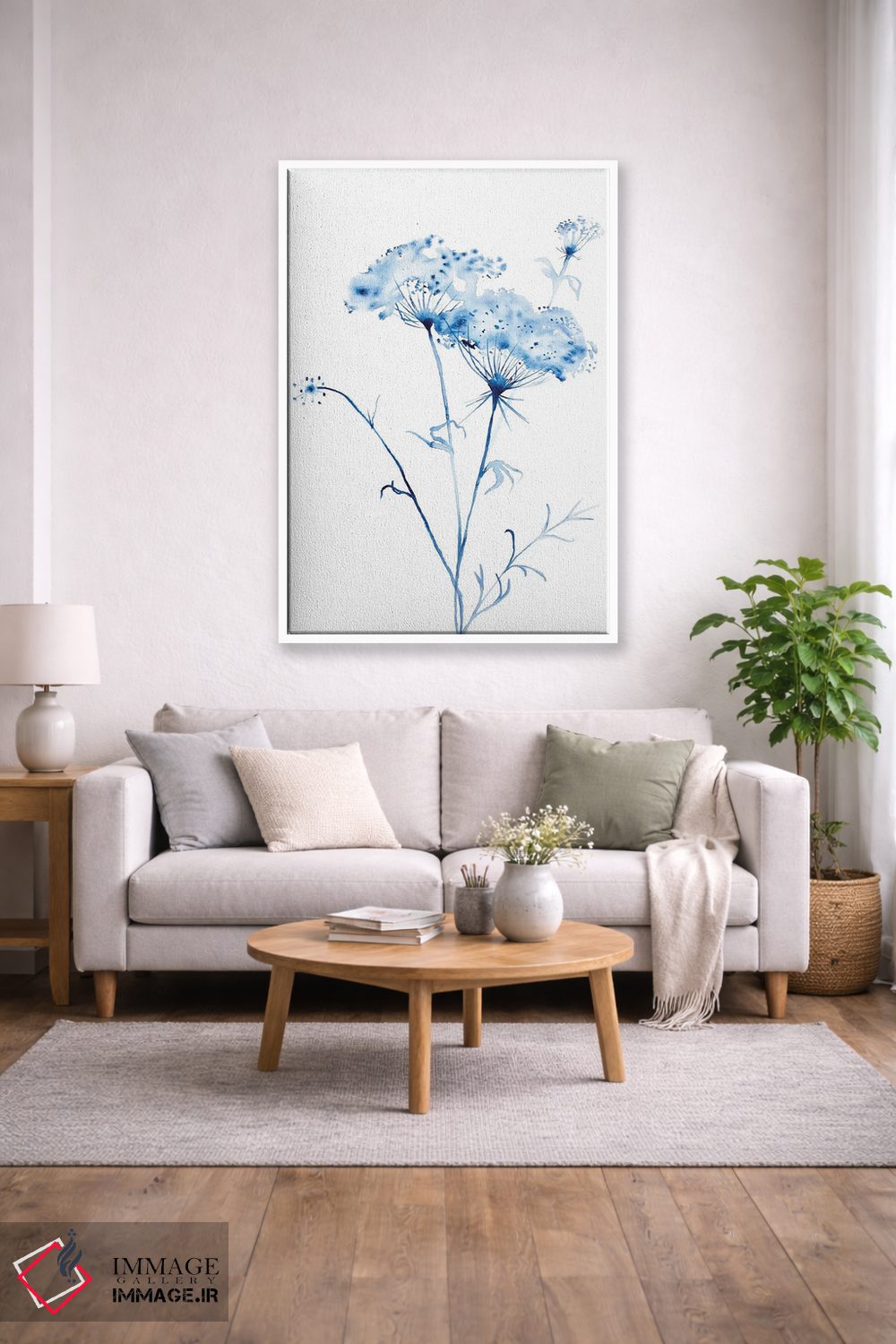 تابلو مینیمال گیاه توری ملکه آن شماره ۳ اثر الیزابت بکر - D1W